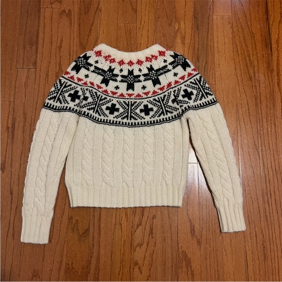 Polo Ralph Lauren Fair Isle Nordic Cable Knit Wool Sweater Winter Size S - Picture 2 of 8